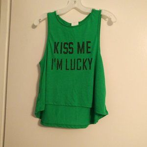 Women's Kiss Me I'm Lucky tank top